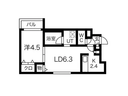BLOOM F COAST(1DK/1階)の間取り写真