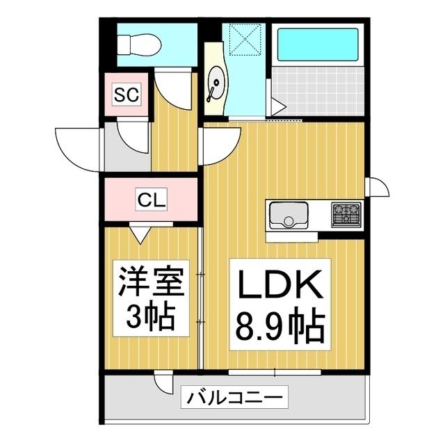 GRAND D-ROOM 吉田(1LDK/1階)の間取り写真