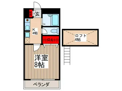 サントピア蓮田(1K/2階)の間取り写真