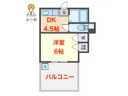 グリーンピア三ツ沢(1DK/3階)の間取り写真