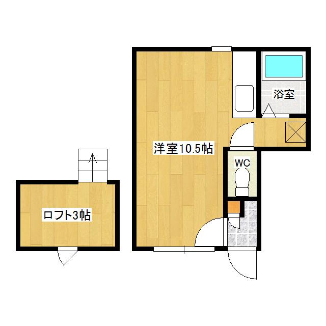 ヴィラオック(ワンルーム/1階)の間取り写真