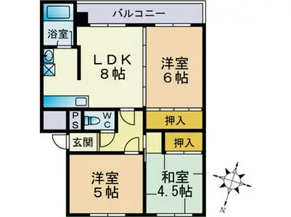 キューブル(3DK/2階)の間取り写真
