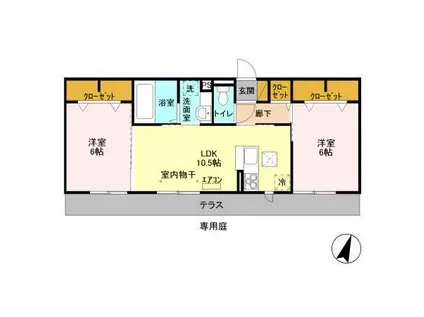コンフォールコート(2LDK/1階)の間取り写真