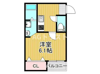 ヴィラート上尾春日(1K/1階)の間取り写真