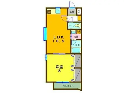 ヴィブレヴィスタシアA(1LDK/1階)の間取り写真