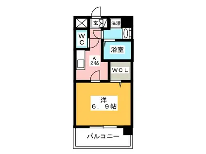 エンクレスト天神MODE(1K/11階)の間取り写真