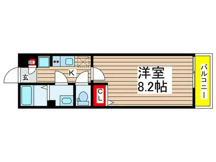 アーバンロードヒル八千代大和田(1K/2階)の間取り写真