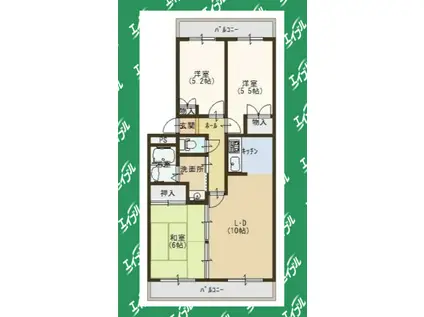 ソレーユ西宮(3LDK/3階)の間取り写真