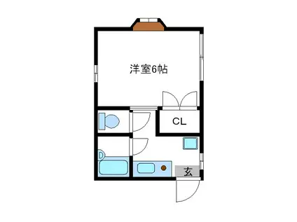 カンパーナハイツ(1K/1階)の間取り写真