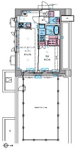 ジェノヴィア四谷三丁目グリーンヴェール(1LDK/4階)の間取り写真