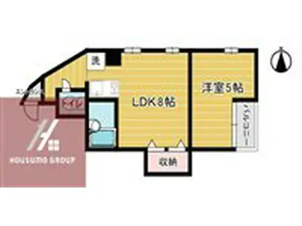 キリンビル(1LDK/4階)の間取り写真