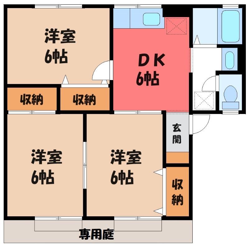 マーベラス(3DK/1階)の間取り写真