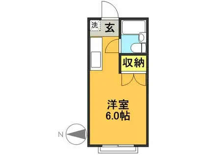 サラーム松原(ワンルーム/2階)の間取り写真