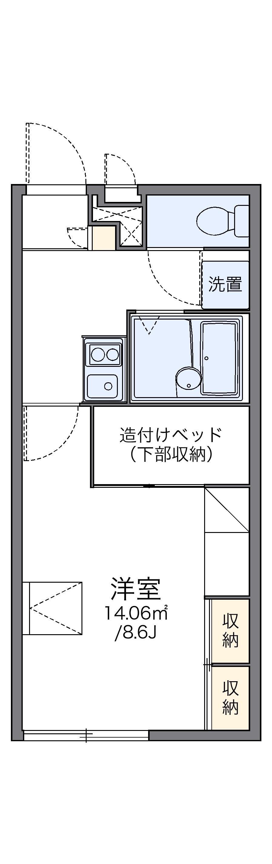 レオパレス今宿(1K/1階)の間取り写真