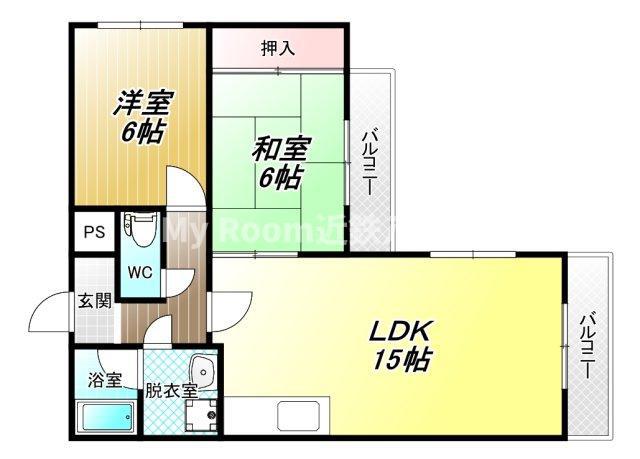 レジデンスOGAWA(2LDK/2階)の間取り写真