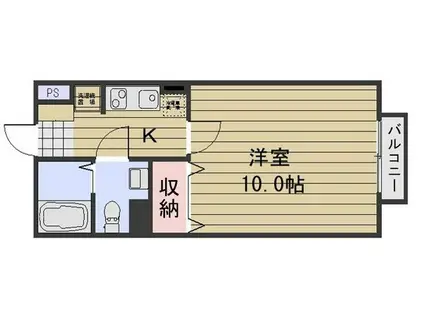 CASA Y.M.K A棟(1K/1階)の間取り写真