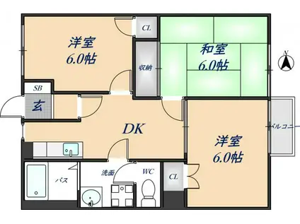 メゾンドみゆき(3DK/1階)の間取り写真