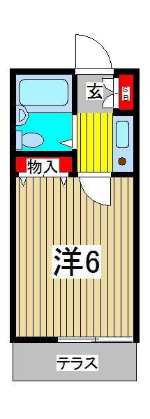 ビューバンブーコーポ(1K/2階)の間取り写真