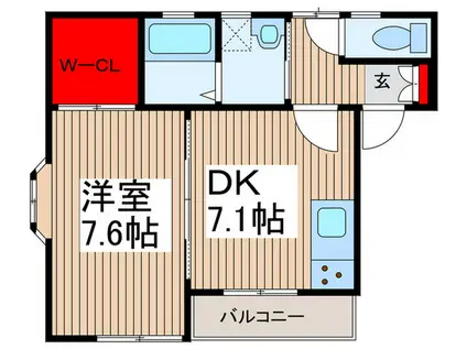 フィットハイツNT(1DK/2階)の間取り写真