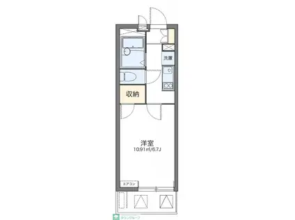 レオパレスカローレ(1K/2階)の間取り写真