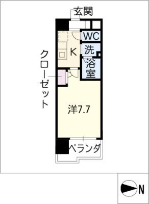 リバーコート砂田橋I(1K/12階)の間取り写真