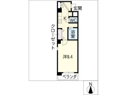 フロラシオン東山(1K/3階)の間取り写真