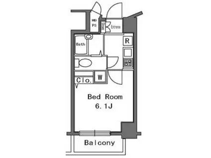 エクセリア旗の台(1K/6階)の間取り写真