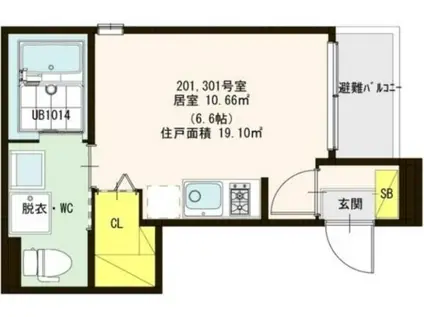 アルソーレ小岩(ワンルーム/2階)の間取り写真