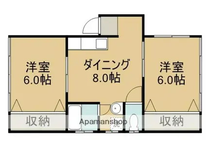 坂口ビル(2DK/3階)の間取り写真