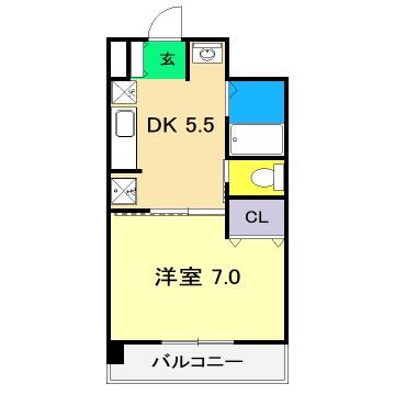 オレオール池(1DK/3階)の間取り写真