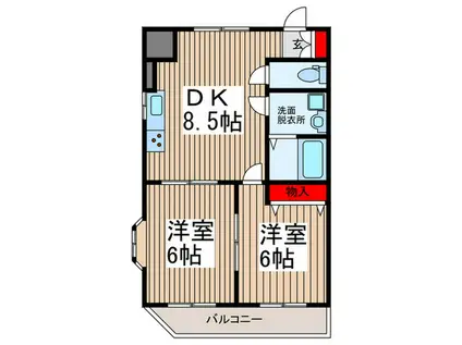 第2佐川ビル(2DK/3階)の間取り写真