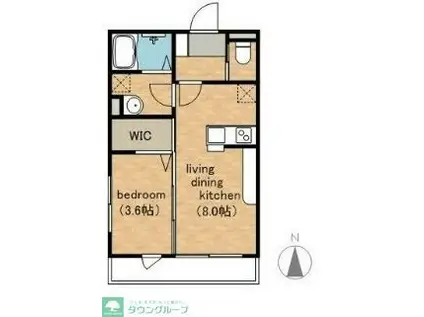 BLANCHEUR(1LDK/1階)の間取り写真