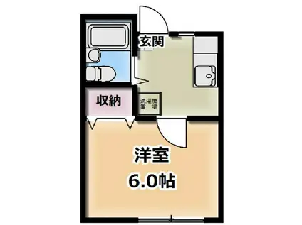 ラテスト月島(1K/1階)の間取り写真