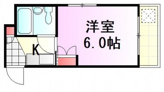 メゾン大州(1K/4階)の間取り写真