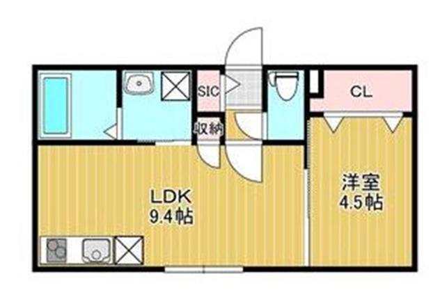 ザ・レジデンス南平岸(1LDK/1階)の間取り写真