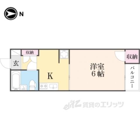 藤ノ木ハイツ第2棟(1K/2階)の間取り写真
