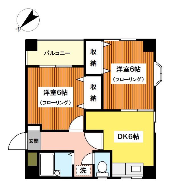 プロミネンス13(2DK/3階)の間取り写真
