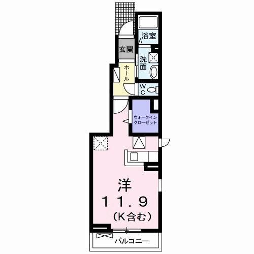 ミルト住吉I(ワンルーム/1階)の間取り写真