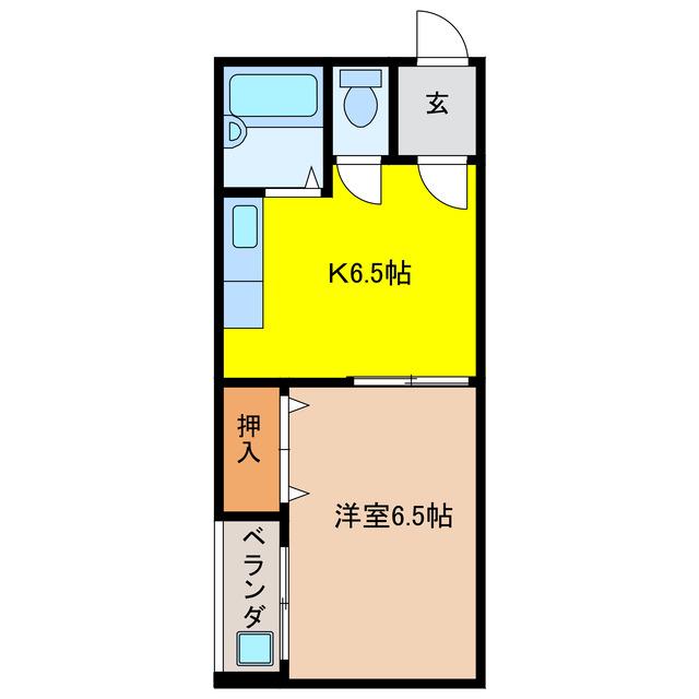 マウンティンやかた II(1K/3階)の間取り写真