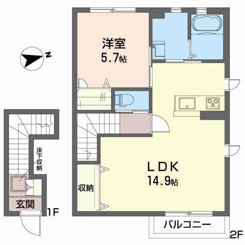 シャーメゾン明石台(1LDK/2階)の間取り写真