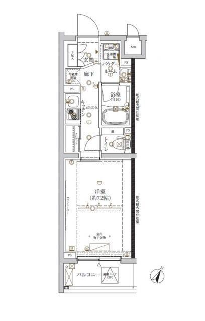 クレイシア新宿ノース(1K/2階)の間取り写真