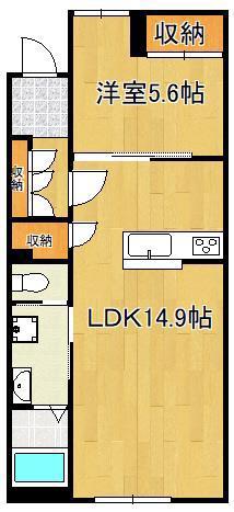 AVENTA(1LDK/1階)の間取り写真