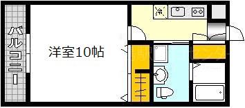 マノワールII(1K/1階)の間取り写真