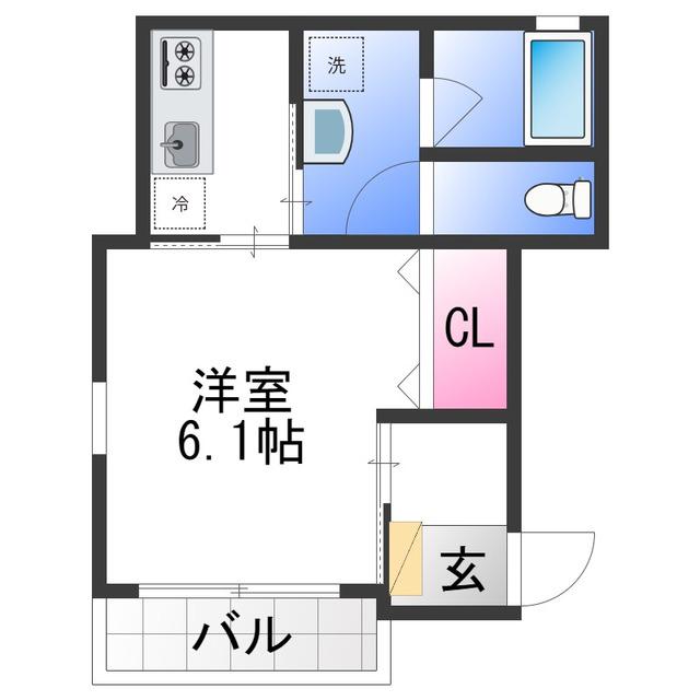 グランメゾン南余部(1K/2階)の間取り写真