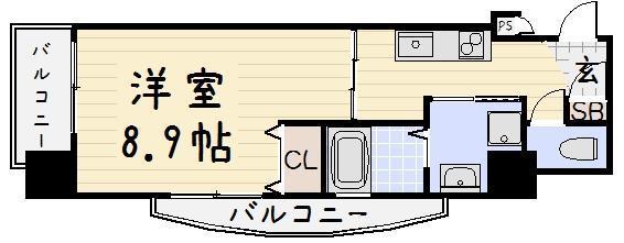 アンシャール(1K/5階)の間取り写真