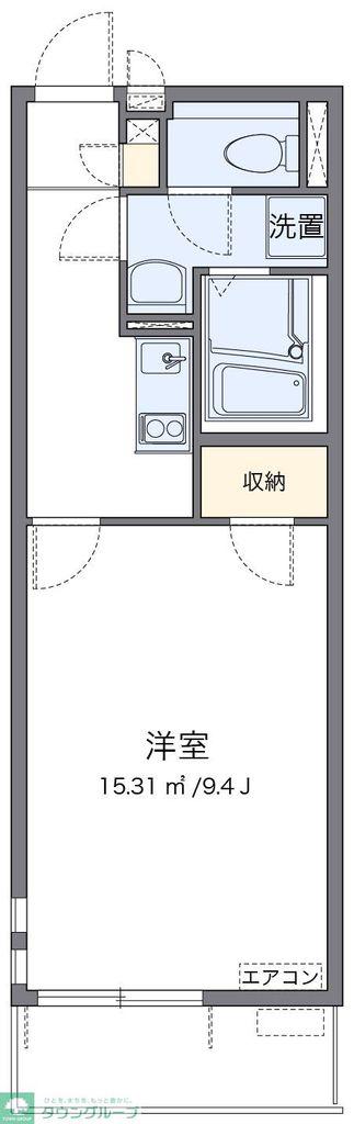 クレイノドミール青梅(1K/3階)の間取り写真