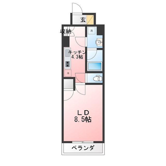 スカール千葉みなと(1K/9階)の間取り写真