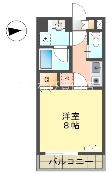 ユニエトワール豊田(1K/9階)の間取り写真