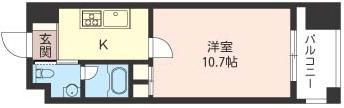 エスティメゾン銀座(1K/5階)の間取り写真