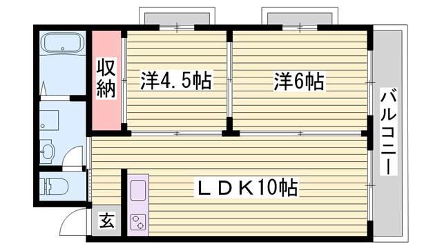メゾン手柄(2LDK/4階)の間取り写真